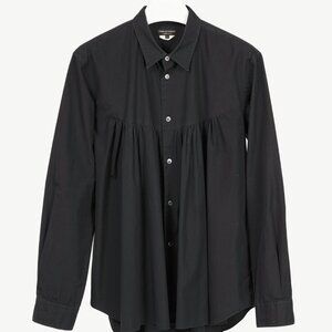Comme des Garcons Homme Plus Black Cotton-Poplin Gathered-Yoke Buttoned Shirt